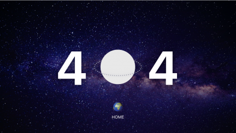 背景画像が銀河な404ページ